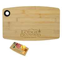 13” X 8” King Size Bamboo Cutting & Serving Board with Silicone Hanging Ring
